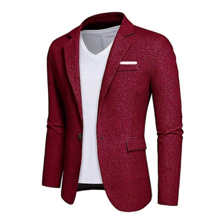 Herre Casual Hør Blazers En Knap Slim Fit Jakkesæt Jakker