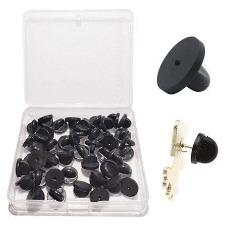 Plastlås, 60 st svarta runda plastbrickor ersättning uniformslås nållås fjärilskoppling för vispar nålar smyckestillverkning hattar