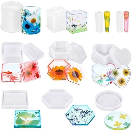 Silikonform Støpeform Resin, DIY Resin Silikonform Sett, Resin Støping For Hjemmedekorasjon DIY