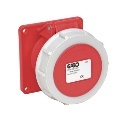 Garo UIV 332-6 S Paneluttag IP67, 4-polig, 32A Röd, 6 h, Anslutningsdon & kablar