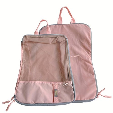 Pink Rejse Organizer Taske Bagage Taske Flere Rum Justerbare Skulderstropper