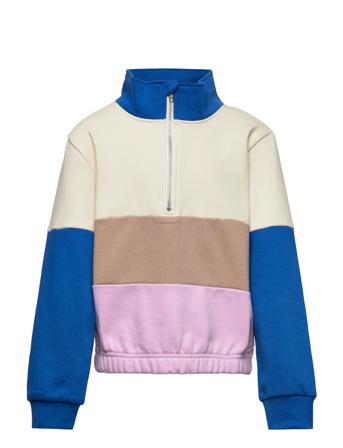 Nlfnazip Ls Short Half Zip Sweat Sweat-shirt Tröja Multi/mönstrad LMTD