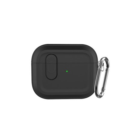 Bluetooth-øretelefonbeskyttelseshylster kompatibelt med AirPods Pro 3 magnetisk silikone nøgleringscover Black