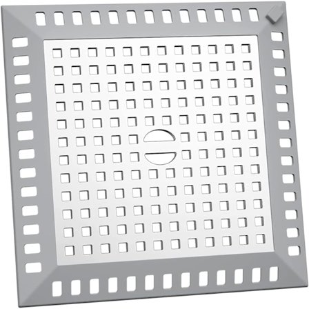 Hårfanger til brusebad 12,2 x 12,2 cm firkantet køkkenvasksi i rustfrit stål sølvfarvet anti-tilstopnings vaskrist