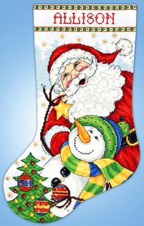 Broderipakke Julestrømpe Glade venner - Design Works Crafts