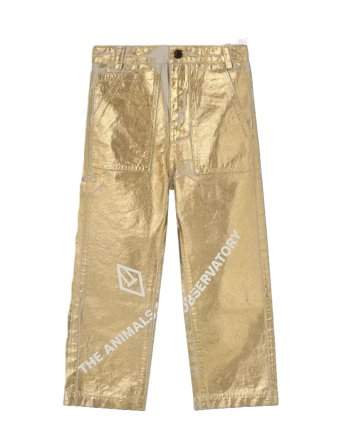 Shiny Condor Kid Pants Gold Gold THE ANIMALS OBSERVATORY