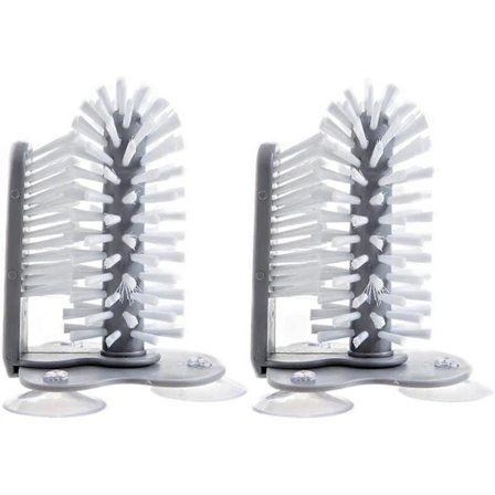 Dubbelsidig vattenflaskborste rengöringsborste glaskoppborste med sugkoppar, för ölglas, rödvinsglas och fler bar kök diskho hemverktyg