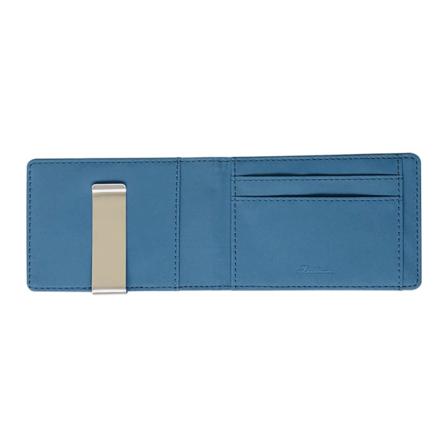 Mode Män Tunn Bifold Pengar Clip Läderplånbok Med En Metall