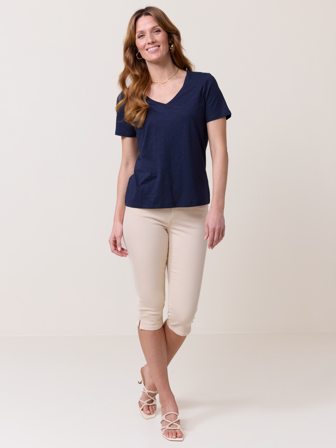 MATCH - Sophia color capri - Va Vite - Str. XS - Dame - Bukser & Jeans - Grå - 92% Bomull, 6% Elastisk polyester og 2% Elastan