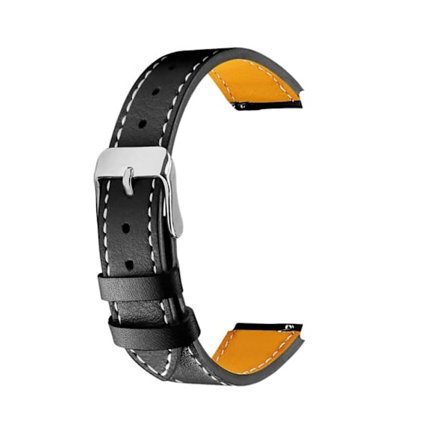 Fitbit Charge 5 äkta läderarmband - Svart