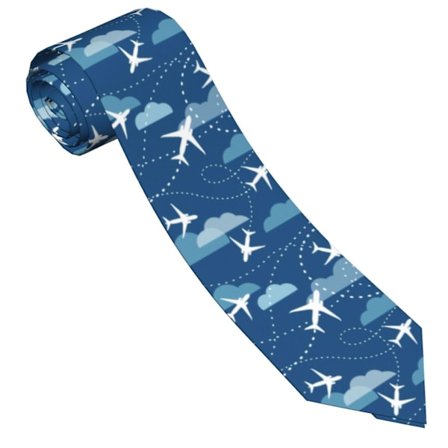 Flygplan Flygplan Mönster Herr Slips Mode Halsduk Smal Slips Gåvor För Bröllop, Brudgum, Företagsfest (FMY)