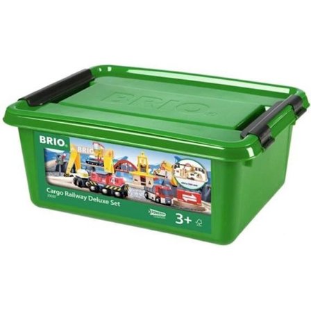 BRIO puinen junarata - Nosturit ja kuormitukset - Täydellinen setti 54 osaa - Ravensburger - Sopii yli 3-vuotiaille