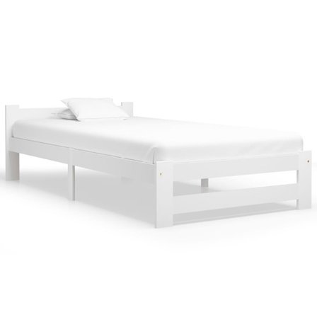 VidaXl Sängram Vit Massiv Furu 90X200 Cm - Litenleker