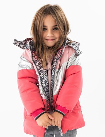 Boboli Reversible Parka For Baby Girl - Pink - 80