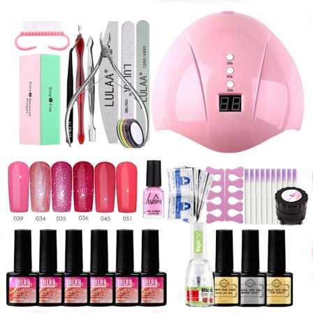 UV Nagelkit Nail Gel med UV lampa Polygel Nagelslip
