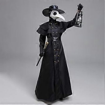 Halloween Middelalder Punk Pestelege Birdman Cosplay Kåpe Karneval Party Kostyme (150 Barn)