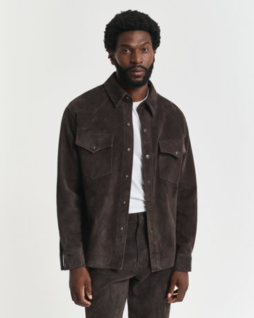 GANT Herren Relaxed Fit Rodeo Hemd aus Veloursleder (L)