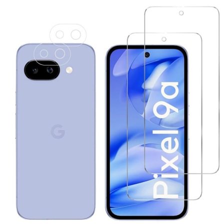 Hærdet Glas - Phonillico - Google Pixel 9a - Pakke 2 - Ridsefast - Skærm- og kamerabeskyttelse