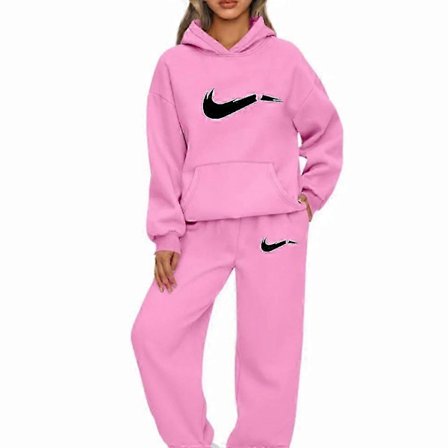 2 stk./sett Stilig hettegenser dame høst treningsdress elastisk mansjett dyp skritt vinter hettegenser bukse sett