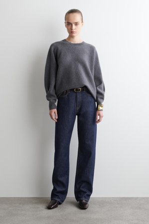 COS Women's Jersey Redondeado De Lana De Doble Faz in Gris