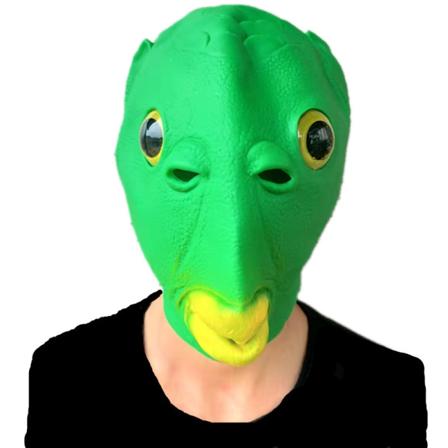 Halloween fiskemask, sjov fiskemask, latex fuld hovedmaske til Ha