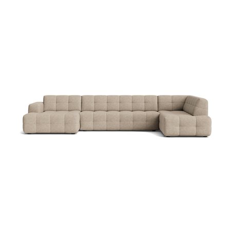 Paris U-sofa, venstrevendt, Aragon Grå/Beige - Komfort U-sofa 382x218x77cm - Elegant design, stilfuld farvepalette - Perfekt til familie og venner