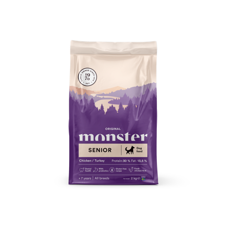 Monster Pet Food - Dog Original Senior Kylling/Kalkun 2 kg - Hund - Hundefôr & hundemat - Tørrfôr for hund - ZOO.no