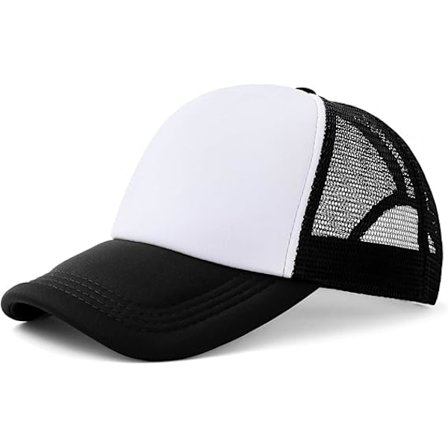 Svart polyester mesh keps sublimering tom mesh keps justerbar