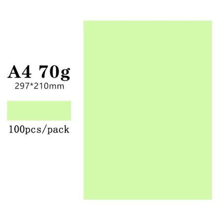 100 stk A4 Kopipapir Dobbeltsidig Origami LYS GRØNN