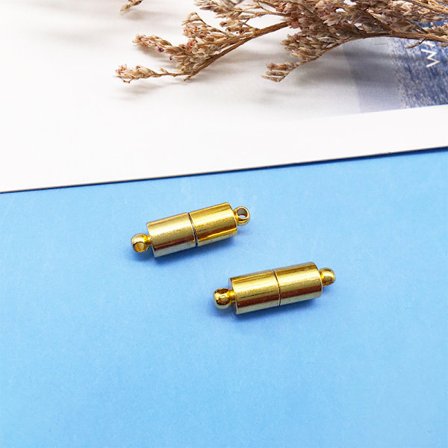 10 magnetlåse diy håndlavede smykker halskæde armbånd sugesten lukning forbindende spænde (cylindrisk guld farve)