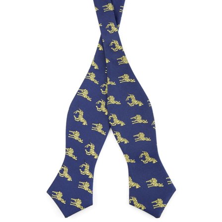 Papillon blu con zebre stampate per uomini - Papillon da annodare