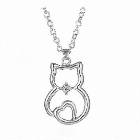 Sterling Sølv Sød Katteelsker Gave Kattevedhæng Halskæde til Kvinder Teenagepiger