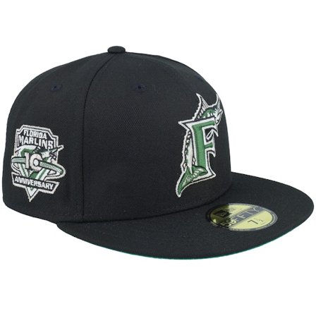 New Era - MLB Black fitted Czapka Z Daszkiem - Miami Marlins Sparkly 59FIFTY 10th Anniversary Black Fitted @ Hatstore