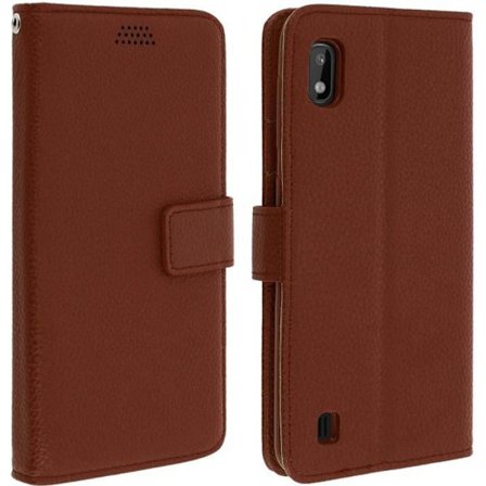 Etui til Samsung Galaxy A10 - AVIZAR - Folio Cover - Øko-læder brun - Video støtte - Kortholder