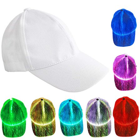 Halloween LED-hatt med fargeskiftende lys, julehatt i fiberoptikk, baseballhatt, hiphop-hatt