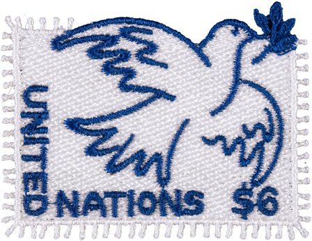 FN New York - Fredsdue/Dove of Peace - Postfrisk broderet miniark