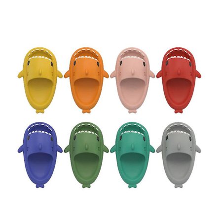 Barns Shark Tofflor Halkfria duschtofflor black 40-41