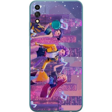 Yhteensopiva Puhelinkuori Honor Honor 9X Lite Tulevaisuutta ennakoiva K-Pop Demon Hunters tyttöryhmän kuvitus neonkaupungin popkulttuuriestetiikalla