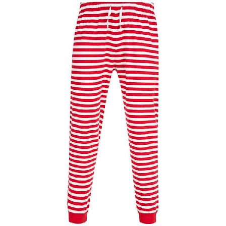 SF Unisex Vuxen Randig Cuffad Lounge Byxor S Röd/Vit