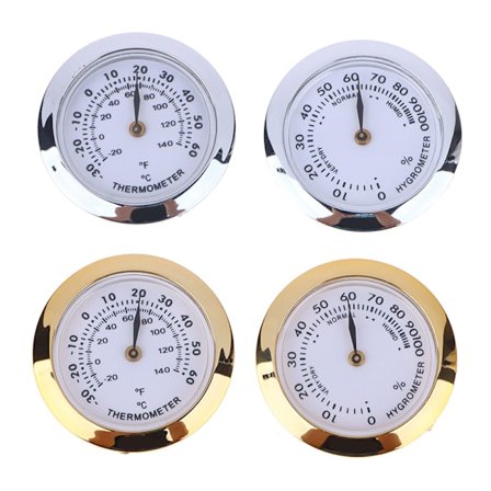 Direct Pin Embedded 37mm Pointer Mini Termometer Hygrometer Fo