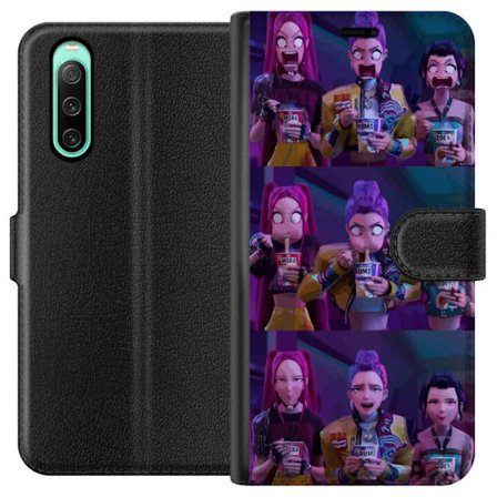 Kompatibelt Plånboksfodral till Sony Sony Xperia 10 IV Demon Hunters KPop figur med mörk aura