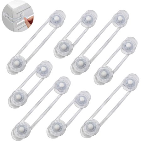 Børnesikring Skabe - 8 Stykker - Skuffelås - Skabslås - Babysikkerhed - Skabssikkerhed Baby