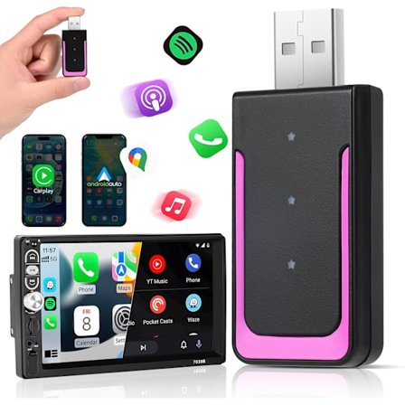 Trådløs Car-Play Adapter, Euakee Mini Edition Trådløs Car-Play Adapter, Konverterer Kablet Car-Play Dongle til Trådløs Plug & Play Car-Play