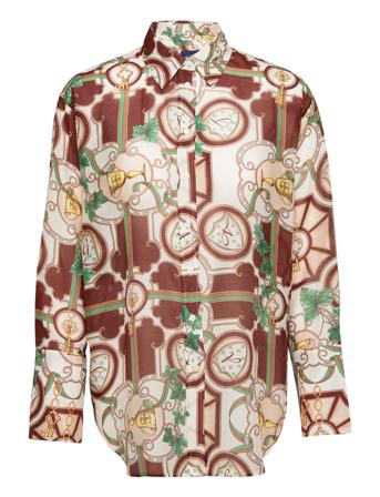 D1. Rel American Luxe Cot Silk Pitkähihainen Paita Monivärinen/Kuvioitu GANT