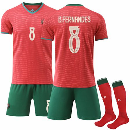 2026 VM Portugal Hjemme Barn Voksen Fotballdrakt Nr. 8 B.Fernandes