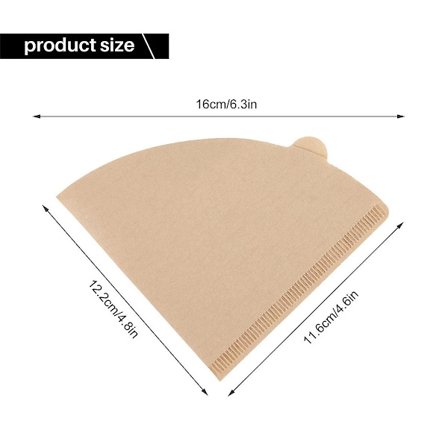200 kaffefilter, 2 koniska papper, 1-4 koppar, naturliga kaffefilter av papper för v60, kaffedroppare kon