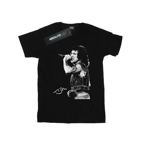 Bon Scott Herr Signerad Foto T-Shirt XL Svart