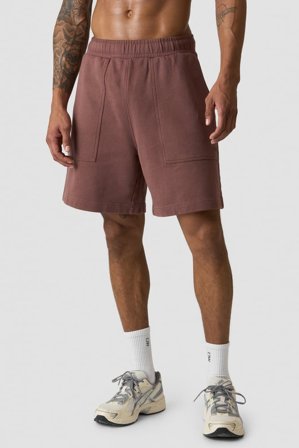 ICANIWILL - Grit Stonewashed Sweatshorts Auburn Brown- Sport kurze hose - Herren - ICIW