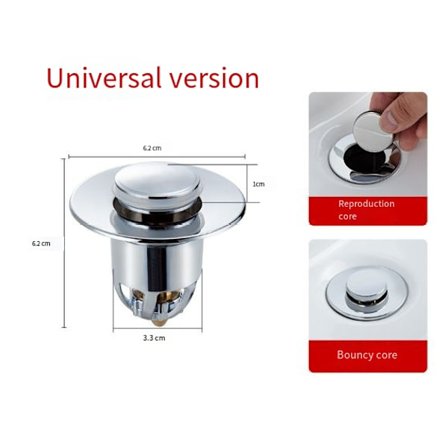 QC Tvättställ läckande propp trycktyp handfat universaltillbehör