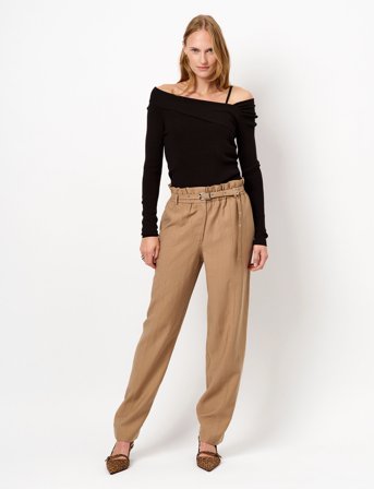 Dante6 Dante6-Tyler Belted Adjustable Pants - Beige - 40